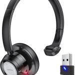 هدست بلوتوث لینک دریم با میکروفون، با قابلیت حذف نویز میکروفون و دانگل USB برای مرکز تماس، زوم، مایکروسافت تیمز و اسکایپ