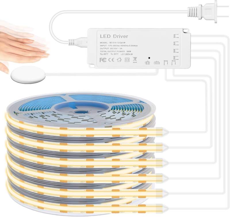 1 چراغ نواری LED COB برند LICHASER اندازه 2 متری 4 رول - تصویر 1
