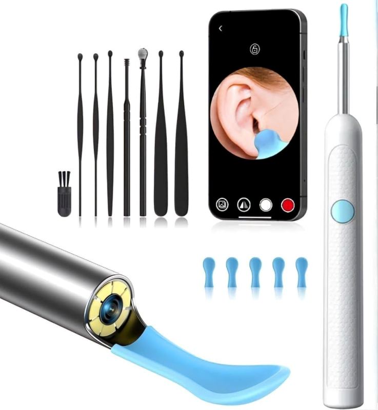 4 کیت ابزار پاک کننده جرم گوش Earsight Plus R37R با دوربین تمیز کننده گوش، - Image 1