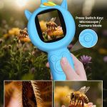 میکروسکوپ آکوات دیجیتال دستی با فوکوس خودکار و صفحه نمایش ۲ اینچی، ۸ LED، جیبی قابل شارژ کوچک