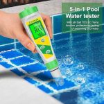 دستگاه اندازه‌گیری PH و شوری آب UIUZMAR، نمک‌سنج الکترونیکی استخرهای شنا، نمک‌سنج دیجیتال، تستر آب ۵ کاره - تصویر 3