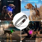 قلاده سگ چراغ‌دار - قلاده سگ LED چند رنگ، USB-C قابل شارژ با نشانگر باتری - Image 6