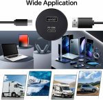سوکت شارژر لپ تاپ 12 ولت آلومینیومی 100 وات PD3.1 Type-C و 18 وات QC3.0 USB-C - Image 9