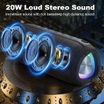 اسپیکر بلوتوثیYKALL با صدای استریو 20 وات دارای بیس و چراغ‌های RGB - Image 9