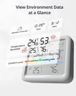 رطوبت سنج و دماسنج دیجیتال SwitchBot مانیتور دما و رطوبت داخلی بی‌سیم با کنترل از طریق بلوتوث، هشدارهای لحظه‌ای، سازگار با اپل هوم - تصویر 3