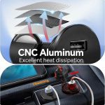سوکت شارژر لپ تاپ 12 ولت آلومینیومی 100 وات PD3.1 Type-C و 18 وات QC3.0 USB-C - Image 8