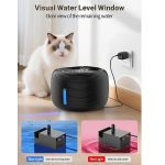 آبخوری گربه SIBAYS پمپ فوق العاده بی صدا 25 دسی بل 3.5 لیتری پنجره LED - تصویر 3