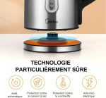کتری برقی ۱.۷ لیتری Midea جنس استیل ضد زنگ ۲۲۰۰ وات - تصویر 6