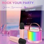 اسپیکر همراه با دو میکروفون کارائوکه smart portable speaker مدل K52 - Image 5