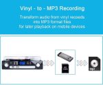 گرامافون بلوتوثی برند DIGITNOW با تبدیل وینیل به MP3 و پخش کاست، رادیو AM/FM، و ریموت - تصویر 5