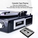گرامافون بلوتوثی برند DIGITNOW با تبدیل وینیل به MP3 و پخش کاست، رادیو AM/FM، و ریموت - تصویر 6