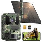 دوربین شکار خورشیدی VXK 4G LTE با قابلیت پشتیبانی از سیم‌کارت و کارت حافظه ۶۴ گیگابایتی،