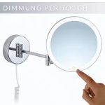 آینه آرایشی و بهداشتی مدل دوشاخه‌ای LED 8 اینچی آینه آرایشی نقره‌ای دو طرفه با بزرگنمایی 3 برابر، تلسکوپی حمام - تصویر 5
