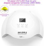لامپ UV/LED ناخن NAILGIRLS، لامپ ۳۶ وات با ۳ حالت زمان‌بندی و ۱۸ عدد لامپ LED - تصویر 4