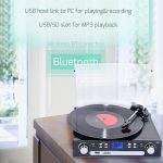 گرامافون بلوتوثی برند DIGITNOW با تبدیل وینیل به MP3 و پخش کاست، رادیو AM/FM، و ریموت - تصویر 8