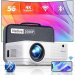 ویدئو پروژکتور وای‌فای 5G برند Giaomar مدل C9 پروژکتور 12000L فول اچ‌دی 1080P با پشتیبانی از 4k