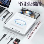 درایو نوری ۵ کاره CD/DVD اکسترنال UNITEK با  3 درگاه کارت SD