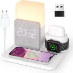 شارژ ، چراغ خواب و ساعت بی‌سیم شش کاره COLSUR با آداپتور QC3.0