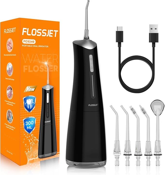1 واتر جت بیسیم FlossJet مدل FC5240 مناسب برای استفاده در منزل و سفر، رنگ سفید - تصویر 1