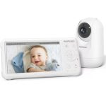 دوربین  تصویری کودک Momcozy مدل BM01 با ۲ دوربین، صفحه نمایش ۵ اینچی ۱۰۸۰p با قابلیت نمایش همزمان (Split Screen) و بدون نیاز به وای‌فای