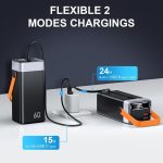 پاوربانک 60000 میلی‌آمپر ساعتی CUZAR باتری 22.5 وات PD و QC USB C - تصویر 7