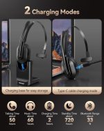 هدست بلوتوث TECKNET مدل TK-HS021 حذف نویز و دانگل USB A - تصویر 5