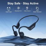 هدفون‌های هدایت استخوانی بلوتوثی Bone Conduction  برند SUNVITOمدل x29 ، ضد آب IP67 برای ورزش - مشکی - تصویر 5