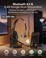 هدست بلوتوث TECKNET مدل TK-HS021 حذف نویز و دانگل USB A - تصویر 3