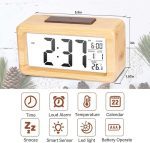 ساعت زنگدار دیجیتال LED چوبی OURISE - تصویر 3