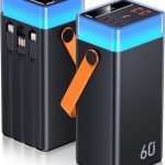 پاوربانک 60000 میلی‌آمپر ساعتی CUZAR باتری 22.5 وات PD و QC USB C