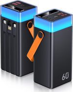 پاوربانک 60000 میلی‌آمپر ساعتی CUZAR باتری 22.5 وات PD و QC USB C