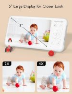 دوربین  تصویری کودک Momcozy مدل BM01 با ۲ دوربین، صفحه نمایش ۵ اینچی ۱۰۸۰p با قابلیت نمایش همزمان (Split Screen) و بدون نیاز به وای‌فای - تصویر 4